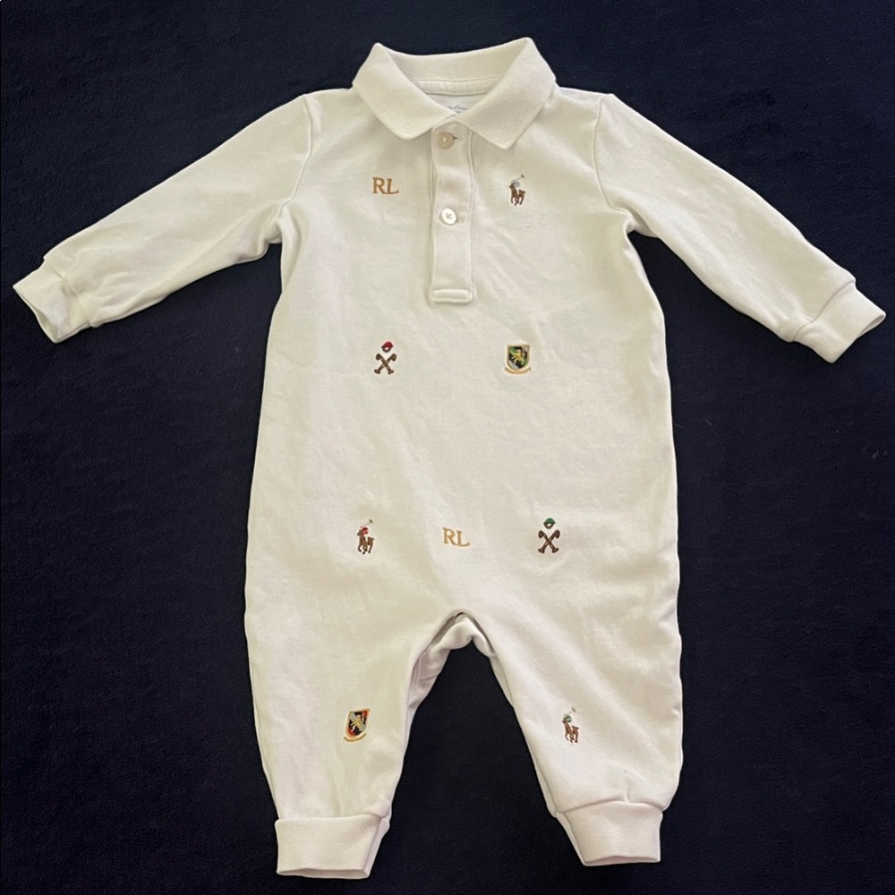 Baby boys Polo Ralph Lauren Cotton Coverall 6M